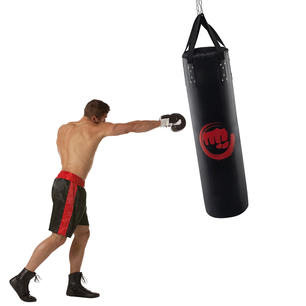 3Ft,4ft,5Ft Punch Bag Filled Heavy 17 Piece Boxing Set Gloves MMA Martial Arts 