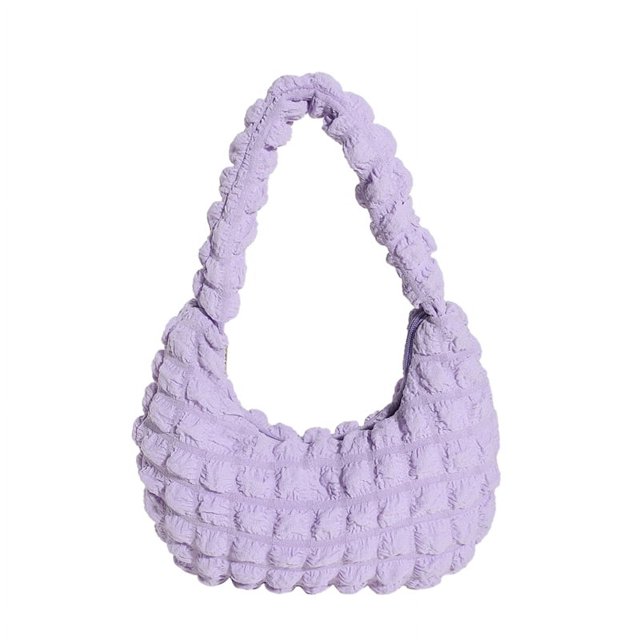 Mujer Bubble Tote Hobo Bags Satchel Underarm Monedero Bolso Hombro Plisado (púrpura)