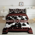 thumbnail image 2 of jejeloiu Geometric Stripes Rhombus Full Size Comforter Sets,Cow Cattle Hide Bedding Comforter Set,Rustic Farmhouse Cowhide Bedding Sets For Girls Kids,Microfiber Bedroom Decor Reversible,3-Piece, 2 of 8