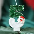 thumbnail image 2 of Xihbxyly Vela de Papá Noel Verde y Blanca con Diseño de Muñeco de Nieve y Sombrero Rojo, Hecha a Mano con Polvo Brillante, Empaque de Pet Transparente, Decoración Navideña, Tamaño 4 X 7,5 Cm, 2 of 7