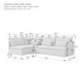 thumbnail image 4 of 90.9"W Modular Sectional Couch, Linen L Shaped Sofa with Movable Chaise Facing Left/Right, 4 Seat Deep Couch for Living Room, Apartment, Orange, 4 of 8