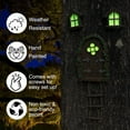 thumbnail image 7 of Opvise 1 Set Luminous Fairy House Figurine Tree Hanging Statue Window Door Street Lamp Fairy Resin Craft Decor Outdoor Ornament Brown, 7 of 7