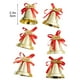 thumbnail image 3 of Fiudx Colgante de Campanas Navideñas, Cascabeles de Metal Dorado con Lazo Rojo, Adornos para Árbol de Navidad, Decoraciones Multiusos, Perfecto para Coronas, Repisas y Manijas de Puertas, Juego de 6, 3 of 7