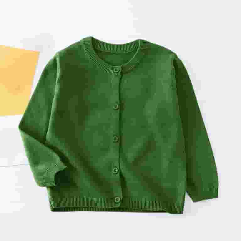 Jalioing Kids Sweater Cardigan 2-10 Years Boys Girls Button