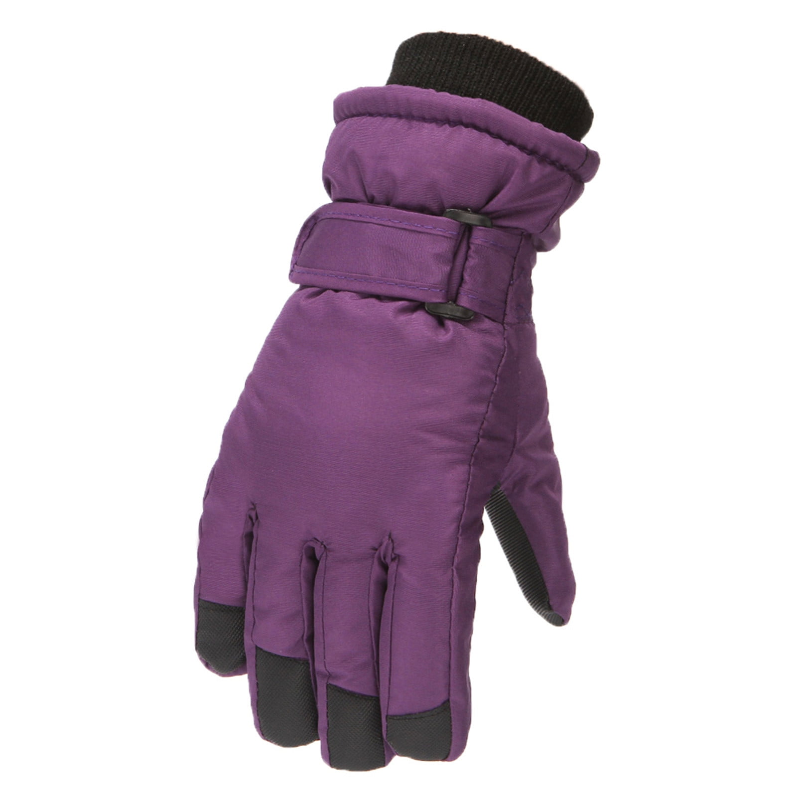 Winter Leather Gloves For Kids Boys Girls (7-12 years old) Snow Windproof Waterproof Mittens Outdoor Sports Skiing Riding Contrast Color Warm for Gifts