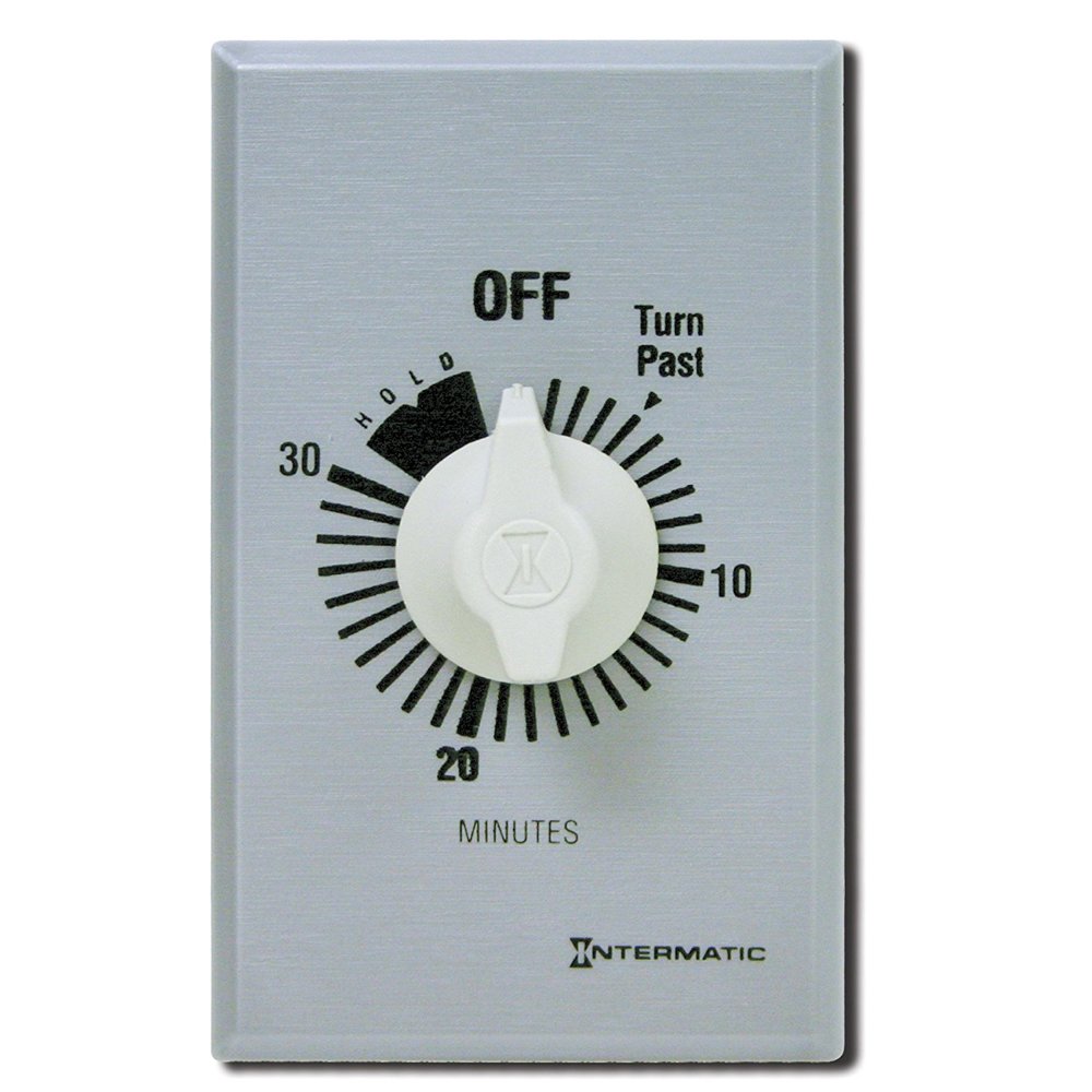 FF30MH 30Minute Spring Loaded Wall Timer, Brushed Metal, This spring