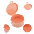 thumbnail image 3 of Unique Bargains Round Single-Layer Multi-Function Jewelry Box Organizer Coral Pink, 3 of 5