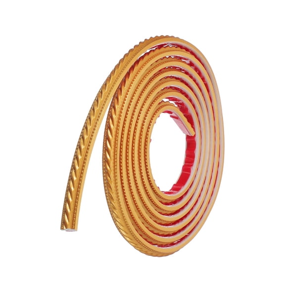 Uxcell 3.3Ft x 0.59" Peel and Stick Molding Trim for Walls, Flexible Mirror Molding Trim Self-Adhesive Wall Paneling Strip Wallpaper Border for DIY Floor Wall Baseboard, Gold