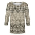 thumbnail image 5 of Wancir Womens Tops 3/4 Sleeve Shirts Round Neck Loose Casual Blouses Floral Print Tshirts, 5 of 5