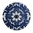 thumbnail image 4 of WYYP Navy Blue Ethnic Boho Bohemian Navy Flower Print Decorative Waterproof Round Tablecloth White, 4 of 8