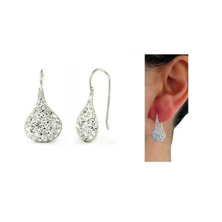 - Sterling Silver Swarovski Elements Crystal Teardrop Earrings