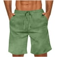 thumbnail image 2 of Mens Summer Shorts Linen Cotton Casual Shorts for Men Drawstring Elastic Waist Lightweight Beach Shorts, 2 of 8