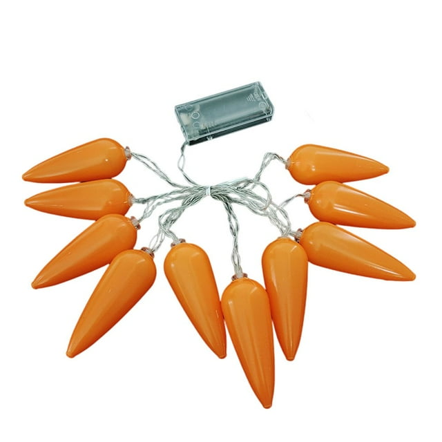 Easter Egg Lamp Creative Shape Battery Operated Always-on Function Flicker Free Extra-Long Carrot Egg Indoor String Light LED Easter Decoration Party Supplies