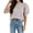 Gray, variant on Short Sleeve Women Casual Solid Color Crewneck Puff Sleeve Knit Tops