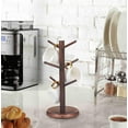 thumbnail image 7 of Mug HangerTre, Coffee Cup Holder with 6 Hooks, Wood Coffee Mug Holder for Counter, Coffee Bar Accessories and Decor,Coffee Organizer Station (Walnut), 7 of 7