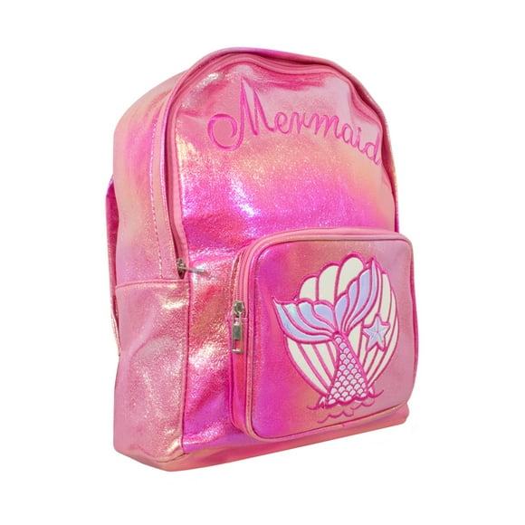 Mochila Para Niña Tornasol Mermaid Fiusha Importadora La Merced Brillante Azas Ajustables