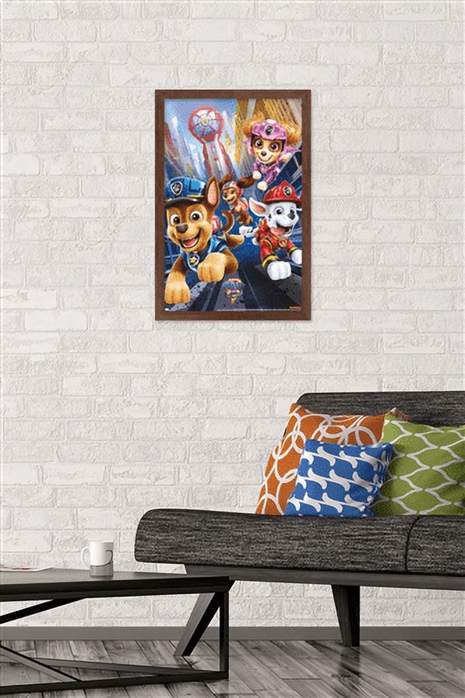Nickelodeon Paw Patrol Movie - Action Wall Poster, 14.725" x 22.375", Framed