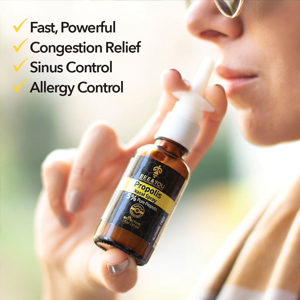 Buy BEE and YOU Natural Propolis Nasal Spray 1 Fl oz Congestion Relief Drug Free & Alcohol
