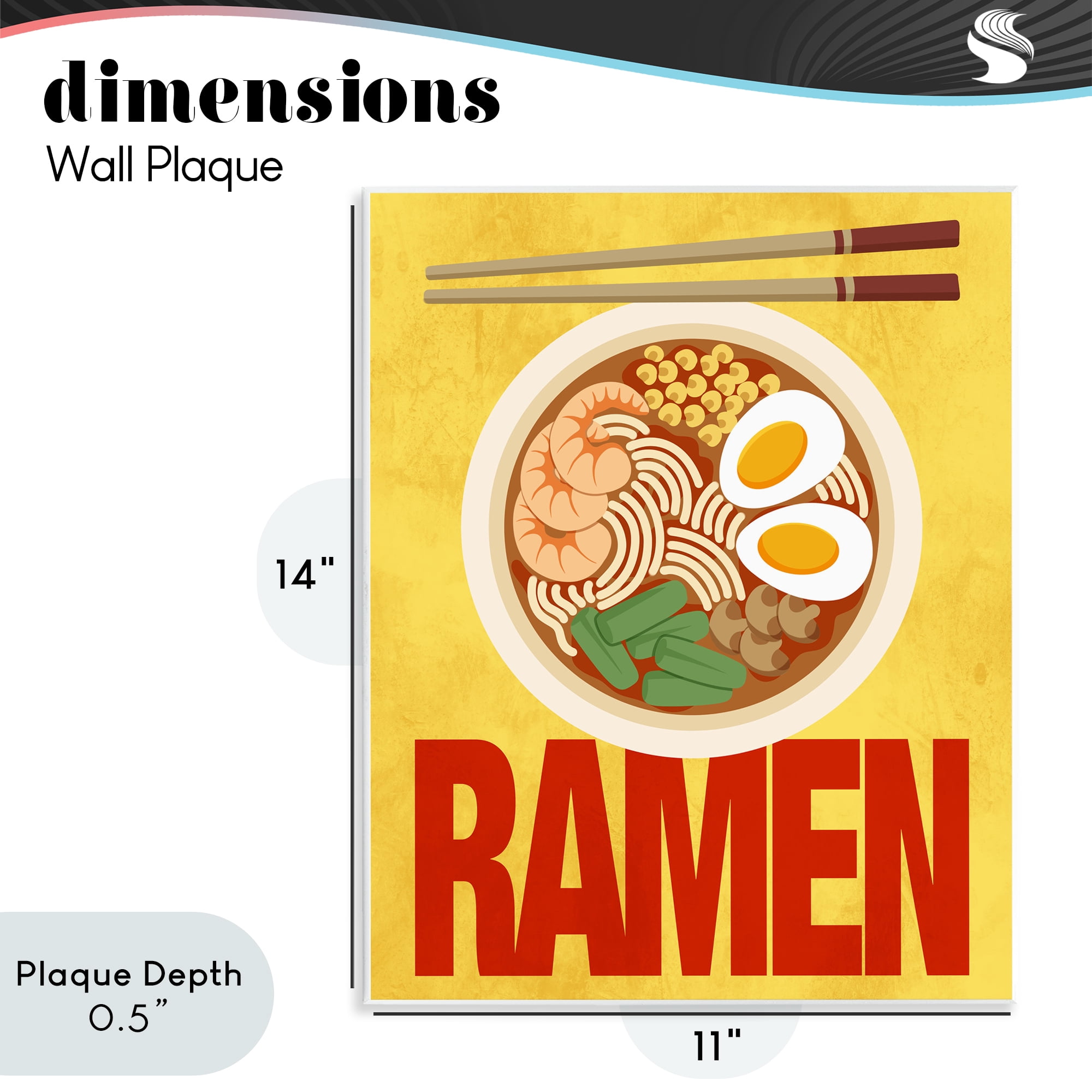 Stupell Industries Bright Ramen & Chopsticks Wall Plaque Art, design by Marcus Prime