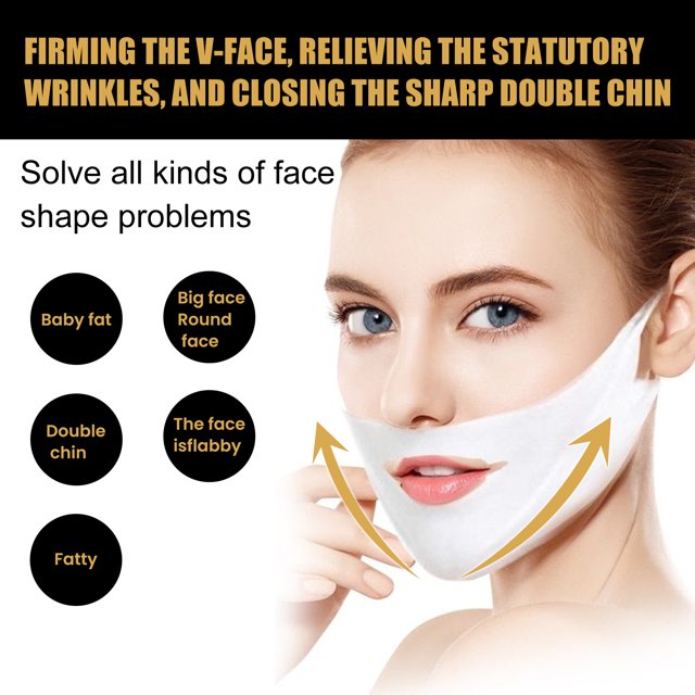 3 Pcs Masque Facial en Forme de V, Resserre et Soulève les Formes de Peau du Visage