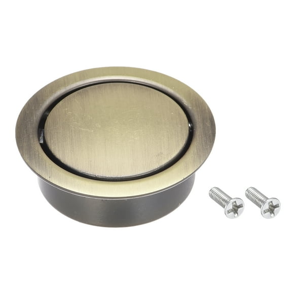 Finger Flush Pull Handle Outer Dia. 42mm/1.65" Bronze Tone with Screws 2 Pack