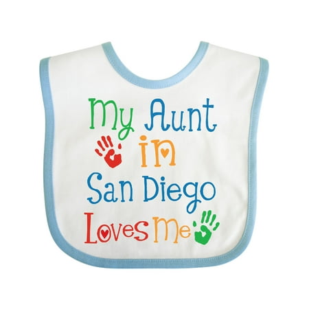 

Inktastic My Aunt in San Diego Loves Me Gift Baby Boy or Baby Girl Bib
