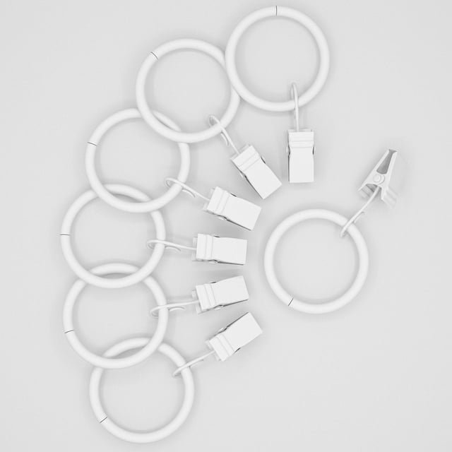 Mainstays 1" White Curtain Clip Rings (7 Pack)