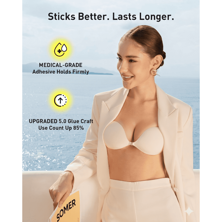 bras for backless dress SOMER 2 Pairs Sticky Bra, Bra, Reusable Adhesive Bra, Strapless Women, Push up Sticky Bra for Backless Top, Adhesive Invisible Lift Up Bras with Nipple Covers Boho Color:Yellow 90s Style: How to Reusable eye closure accommodates the