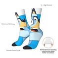 thumbnail image 4 of Silaia Bluey Print Adult Socks, Athletic Socks, Mens and Womens Crew Cushion Socks,Work Athletic Running Socks,Casual Breathable Socks, 4 of 6