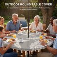 thumbnail image 3 of Round Outdoor Tablecloth with Umbrella Hole and Zipper, Grey Starfish Coastal Tablecloth with Elastic Waterproof, Shell Coral Summer Beach Nautical Ocean Patio Table Covers for 45" - 54" Pool Tables, 3 of 9