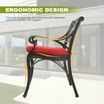 thumbnail image 4 of Nuu Garden 3-Piece Patio Bistro Set Outdoor Cast Aluminum Bistro Table and Chairs Set of 2, Outdoor Patio Table Set with Umbrella Hole and Cushions for Patio Balcony, Black, 4 of 9