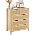 thumbnail image 1 of VEVOR Rattan Drawer Dresser Natural Rattan Closet Dresser 4 Drawers for bedroom, 1 of 9