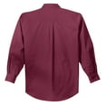 thumbnail image 5 of Port Authority TLS608 Mens Tall Long Sleeve Easy Care Shirt, Burgundy & Light Stone - 2XL Tall, 5 of 5