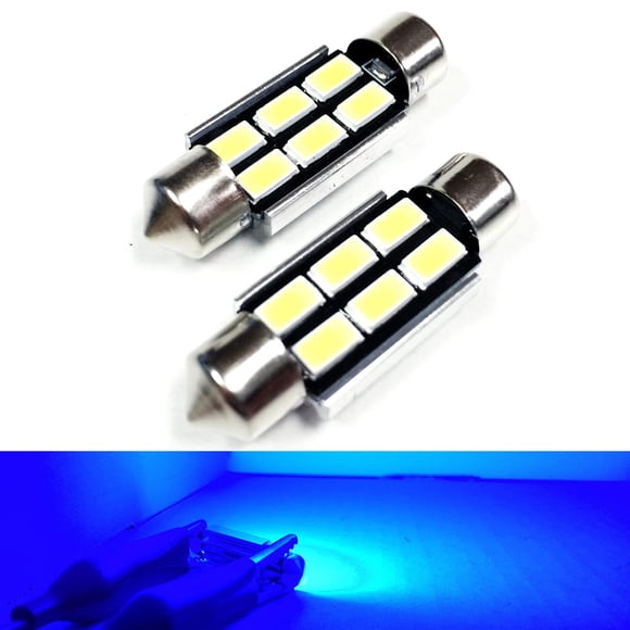 SOCAL-LED Éclairage 4210 Ampoules LED Feston 42mm Canbus 6W Haute Puissance SMD 5730 Lumière Intérieure Dôme, Lumière Carte, Bleu, Lot de 2