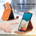 thumbnail image 4 of SaniMore for Samsung Galaxy A53 5G Magnetic Closure Top & Bottom Flip Wallet Case, Premium PU Leather Cover with Car Mount Card Slot & Adjustable Kickstand Full Body Protective Shell, Brown, 4 of 9