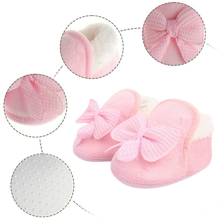 

Aayomet Baby Booties Newborn Newborn Baby Warm Winter Snow Boots Toddler Soft Sole Anti-Slip Infant Prewalker Unisex Nursling Crib Shoes Pink 12
