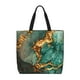thumbnail image 1 of Balery Emerald Color Gold Marble Bolsa de Mano para Mujeres con Cremallera, Bolsa de Gimnasio con Compartimentos, Bolsa para Laptop, Bolsa para Trabajo, 1 of 7
