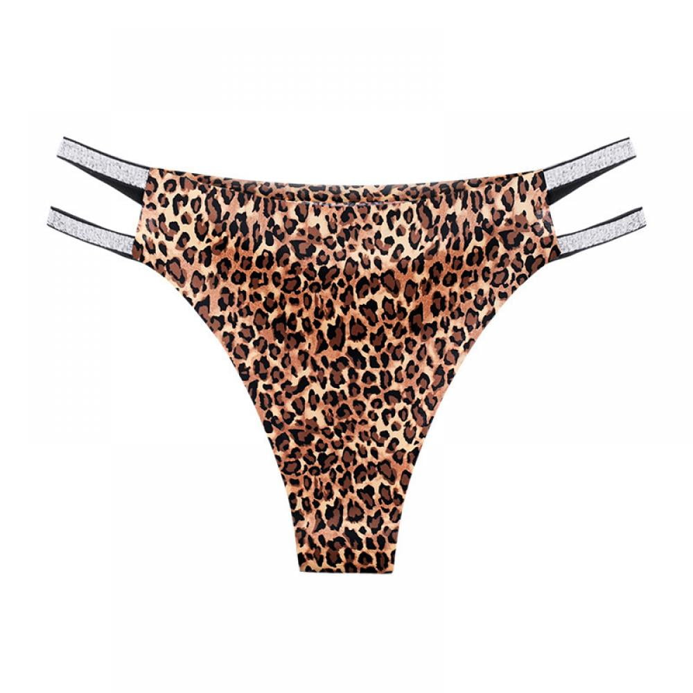 Ice Thongs for Women Sexy G String Panties Low Waist Leopard Print