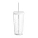 thumbnail image 2 of Vaso térmico Yuanzi de gran capacidad (500 ml) de vidrio irrompible con tapa y pajita de plástico reutilizables | Taza para café helado o bebidas frías (500 ml) | Vaso reutilizable ecológico, 2 of 6