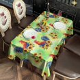 Green Tablecloth Pattern Rooster and Sunflower Green Pattern Waterproof Tablecloth, Rectangular ...