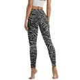 thumbnail image 2 of Renewold Grey Zebra Stripe Womens Yoga Leggings with Pockets Workout Leggings Ankle Pants Full Length High Waisted Slim Running Pants Non See-Through Printed Tights, 3XL, 2 of 8