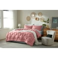 thumbnail image 6 of Bedtreat Full Comforter Sets，7-Pieces Reversible Bedding Sets，Bed in a Bag with Comforter， Flat Sheet and Fitted Sheet, Pillowcases & Shams，Pink/Light Gray, 6 of 8