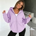 thumbnail image 5 of longantii Zip Up Hoodie For Women 2026 Y2k Lightweight Jacket wih Pockets | Women Casual Hoodies Lightweight Fall Winter Jackets Long Sleeve Full Zip Sweatshirt with Hood Purple XXL, 5 of 6