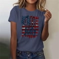 thumbnail image 5 of Women's T-shirts Short Sleeves Round Neck Simple Graphic Pattern Lightweight Soft Tops T-shirts for Independence Day Fourth of July Women's Beach Outfits Ship in 2 Days, 5 of 7