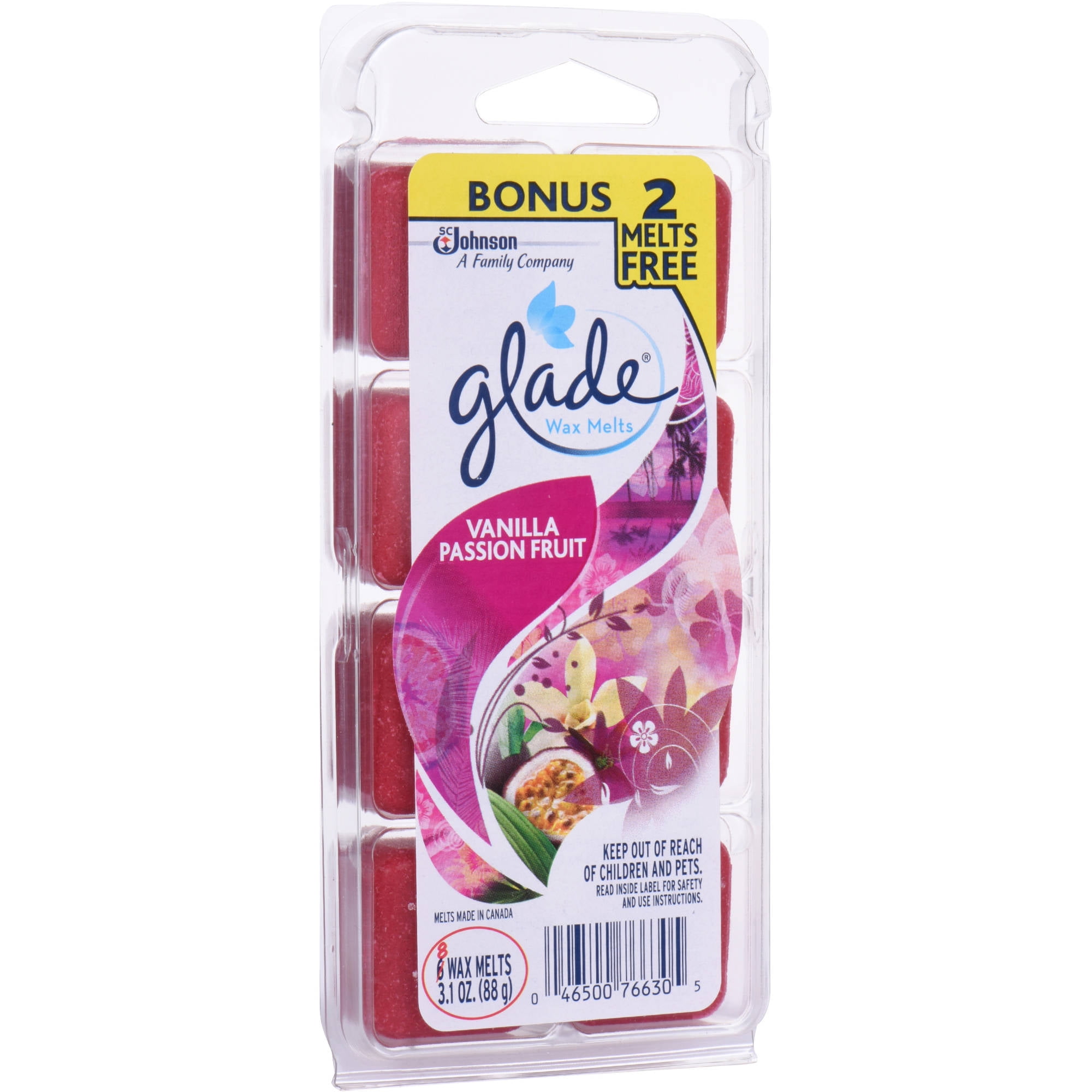 Glade Wax Melts Various Scents ~ 3 pkgs of 8 = 24 Melts Hrs of Fragrance/pk 