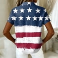 thumbnail image 5 of 250 Anniversary Usa Shirt Women Short Sleeve Button Down Casual 4Th of July Top Usa Flag Graphic T-Shirts, 5 of 5