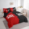 thumbnail image 3 of jejeloiu Love Couple 7-Piece Twin Bedding Sets,Happy Valentines Day Bedding Comforter Set,Red Black Sheet Sets For Girls Boys,Microfiber Bedroom Decor Reversible, 3 of 8