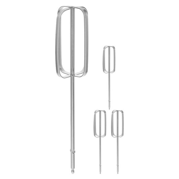 Juego de 4 accesorios para batidora de mano: Batidores de acero inoxidable, repuestos universales para batidora eléctrica, ideales para amasar, hornear y cocinar. Color plata.
