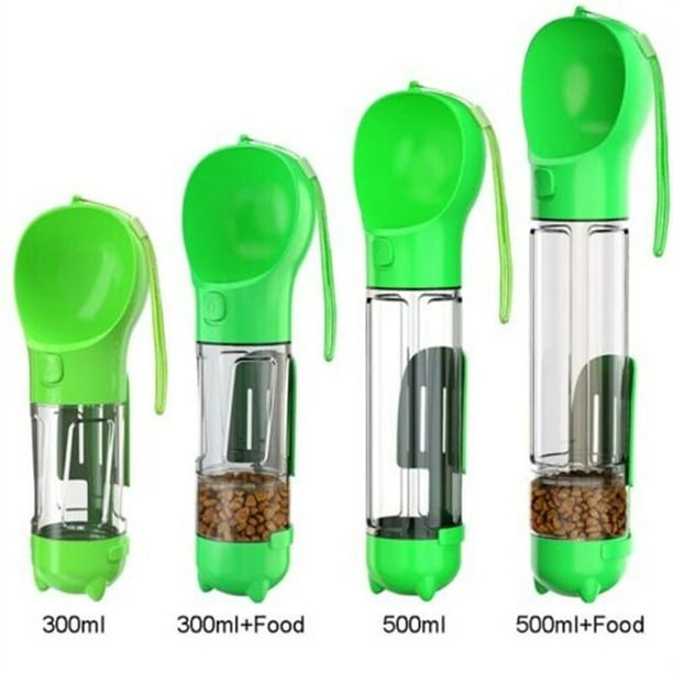 Botella de agua portátil 3 en 1 para perro, alimentador multifunción para mascotas, tazón para beber, dispensador de comida al aire libre para cachorros y gatitos, cuencos para tazas de agua para masc