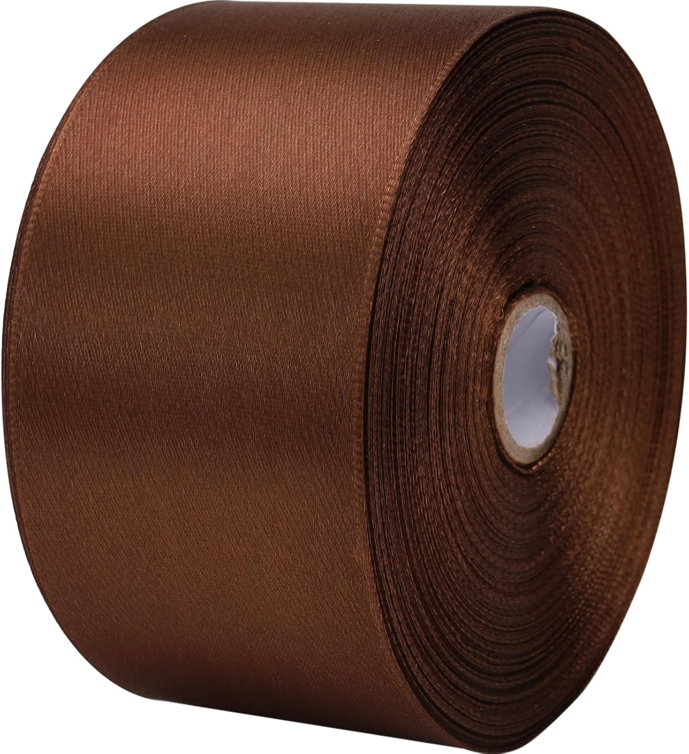 2 inch x 50 Yards Brown Single Face Satin Ribbon Solid Fabric Ribbon for Gift Wrapping Floral Bouquets Wedding Birthday Party Decoration Hair Floral Craft Sewing
